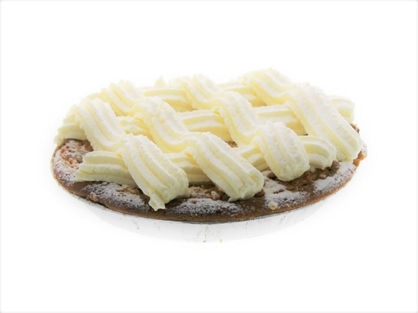 Appel kruimel taartje met slagroom